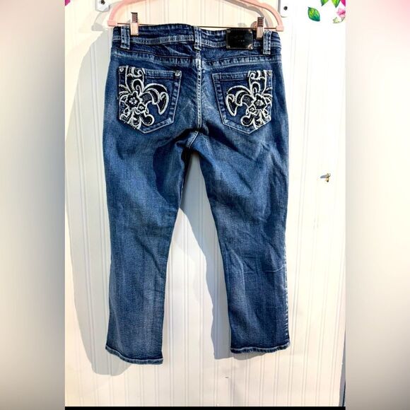 Red Rivet Blue Ankle Cropped Jeans Sz 13-Juniors - Picture 4 of 6